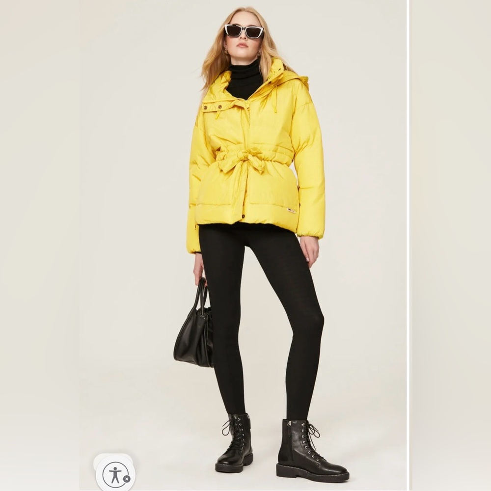 OOF Yellow Women's Puffer Coat 46/US 10
